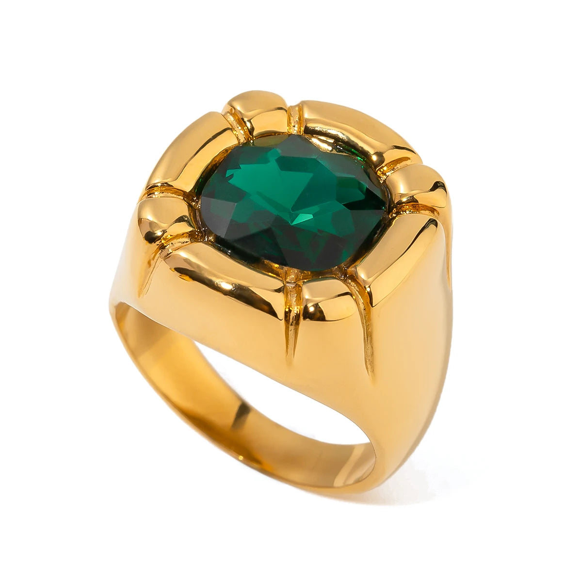 Bagues femme dorées en acier inoxydable – Plaqué or 18K, coquille, perle et zircon, bijoux tendance