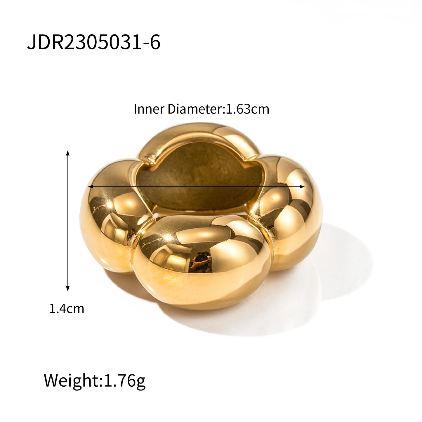 Bagues femme dorées en acier inoxydable – Mode plaqué or 18K, perle & designs tendance, taille réglable