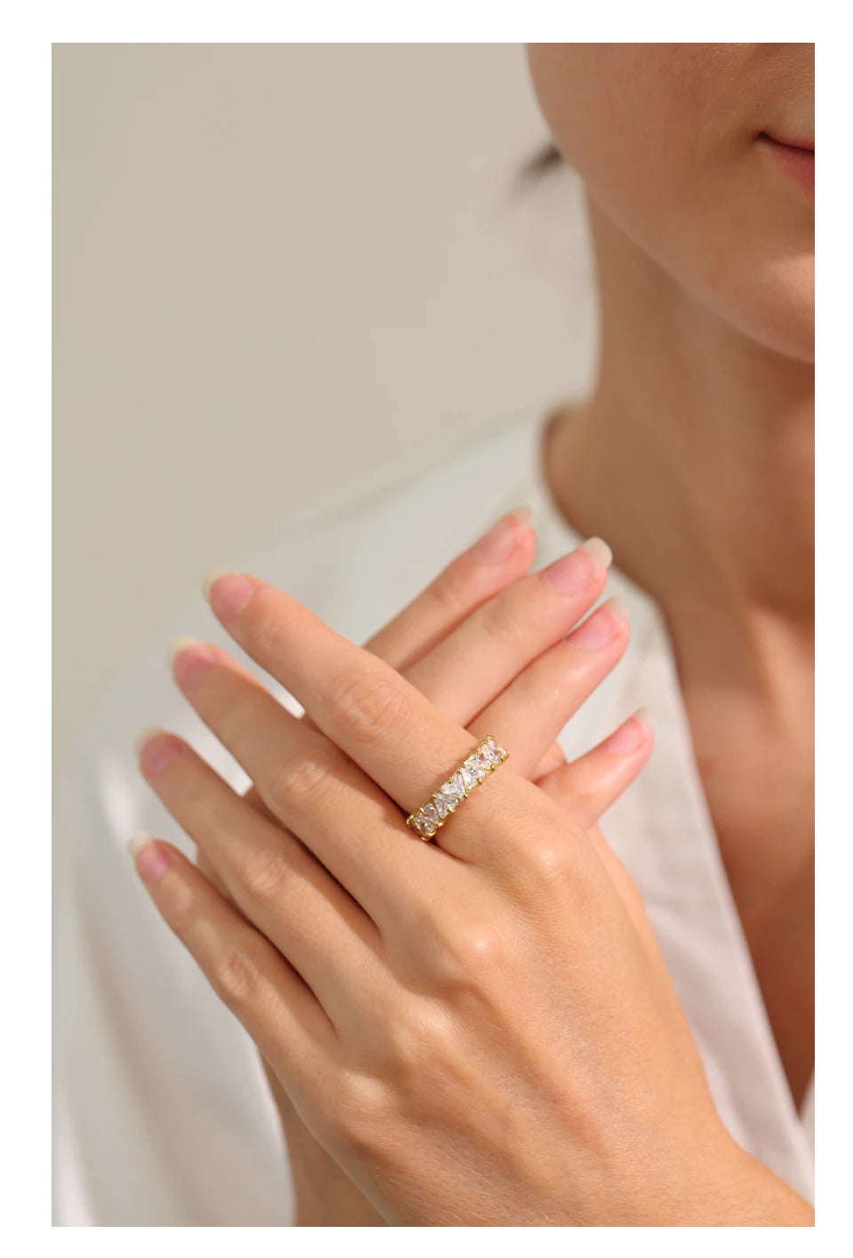 Bling Heart Ring – Edelstahl und Zirkonia, glänzendes Finish