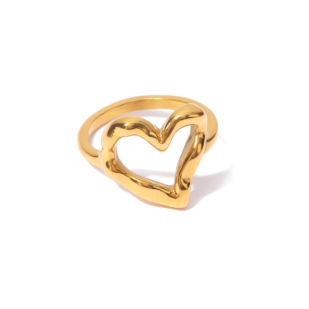 Bagues femme dorées en acier inoxydable – Plaqué or 18K, coquille, perle et zircon, bijoux tendance