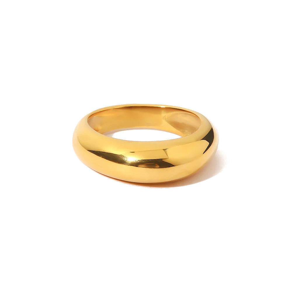 Bagues femme dorées en acier inoxydable – Plaqué or 18K, coquille, perle et zircon, bijoux tendance