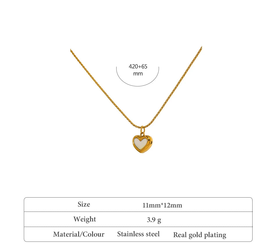 Collier Pendentif Cœur en Coquille Naturelle