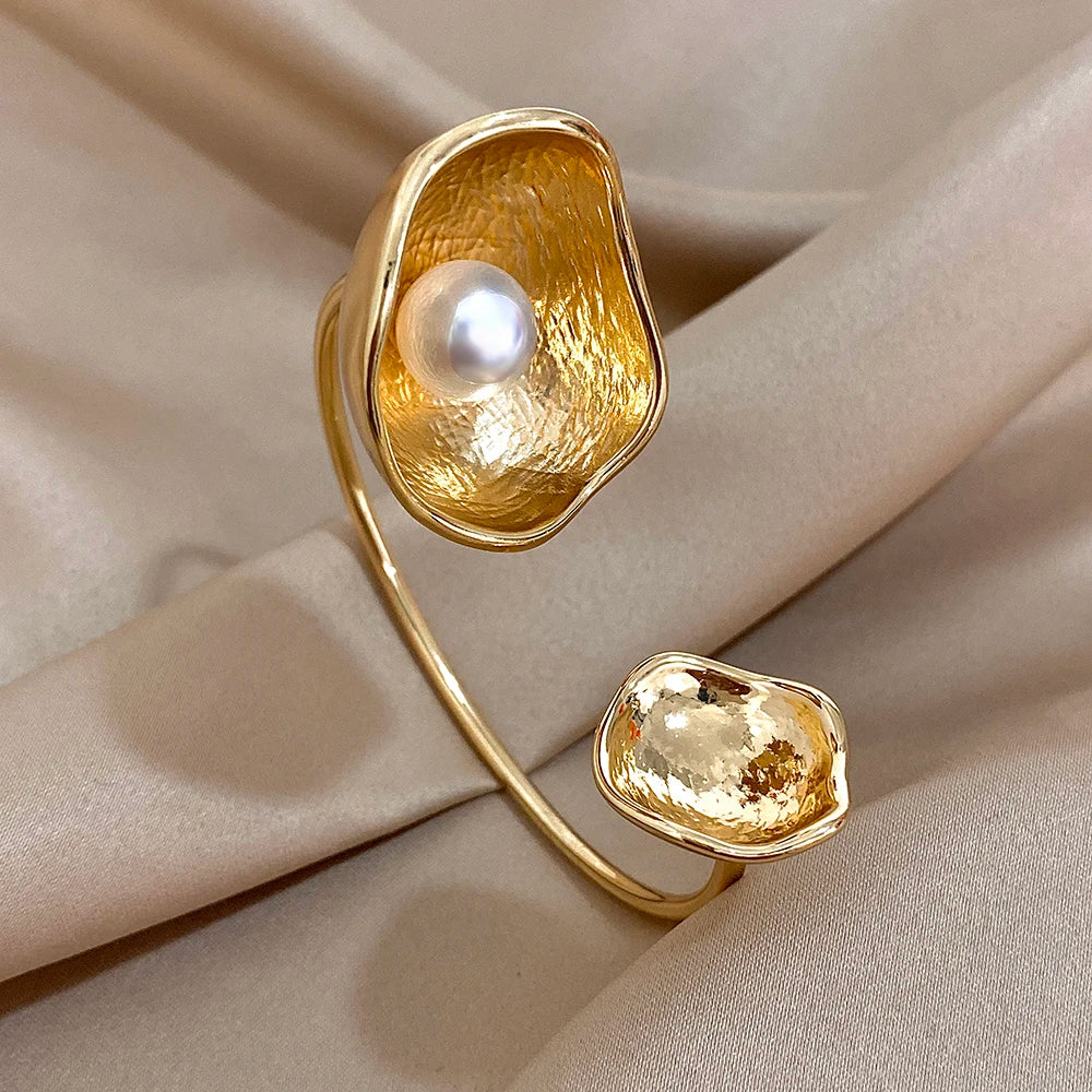 Doppeltes Blumen-Armband – Edelstahl in Gold oder Silber