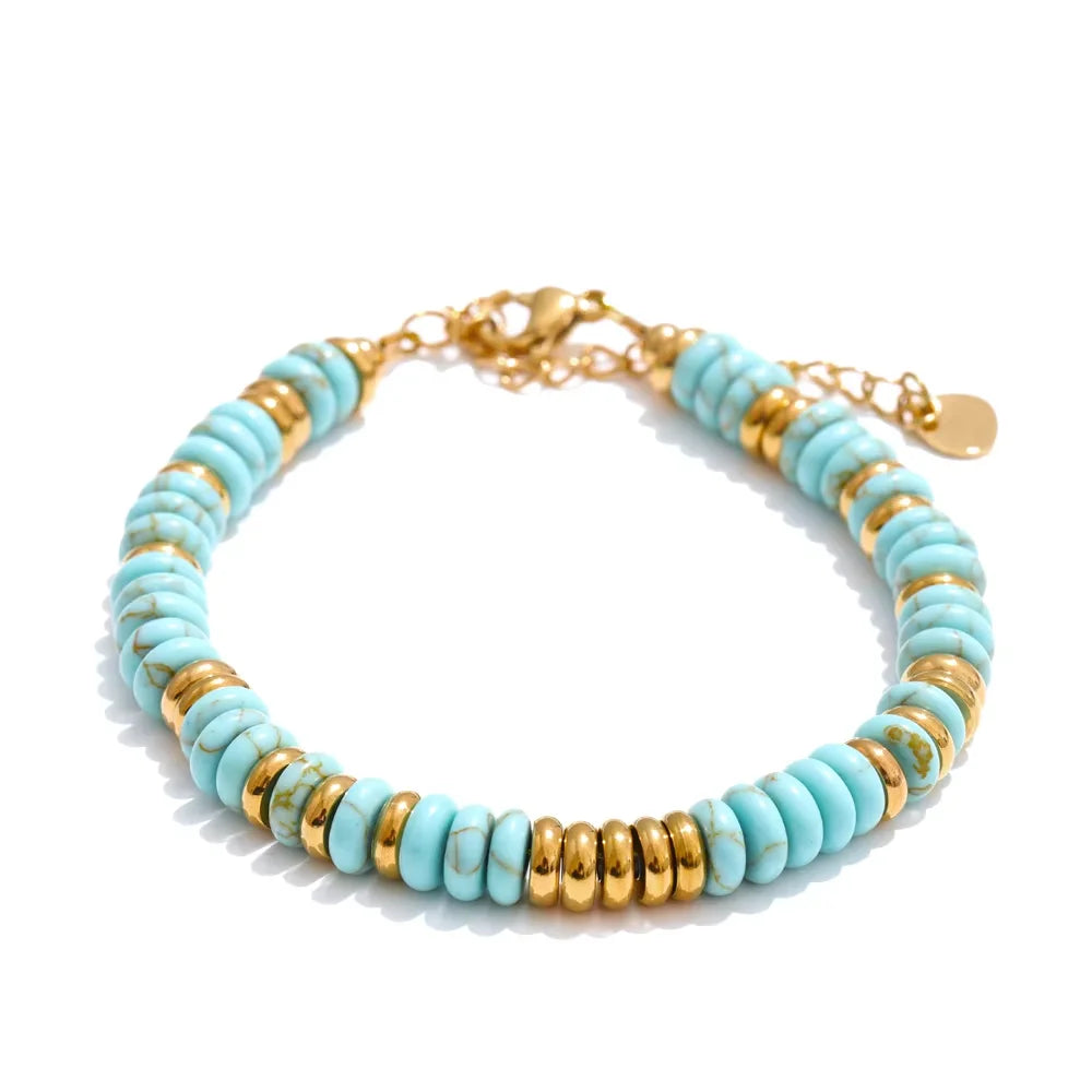 Buntes Perlenarmband – Naturstein & Edelstahl