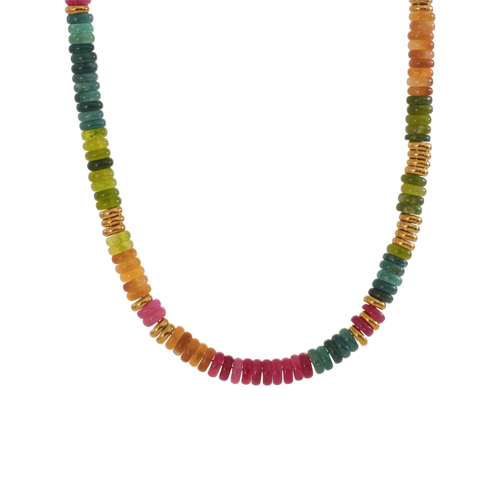 Collier perles colorées – Pierre naturelle