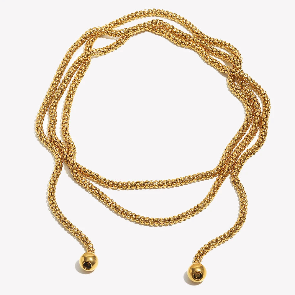 Collier Multicouches Doré – Acier Inoxydable Plaqué Or 18K