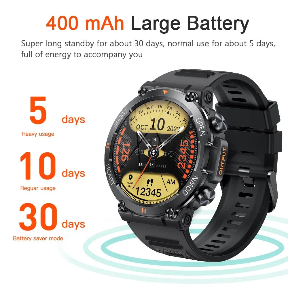 Montre Connectée Sport Homme – Écran HD, Appels Bluetooth, Cardio & Fitness | Android iOS