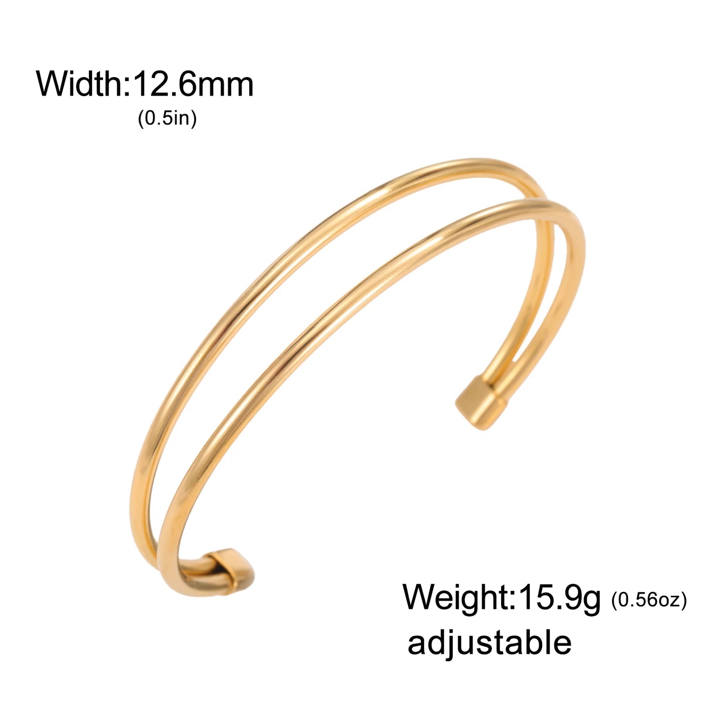 Mehrreihiges Armreif-Armband – Gold- oder Silber-Edelstahl