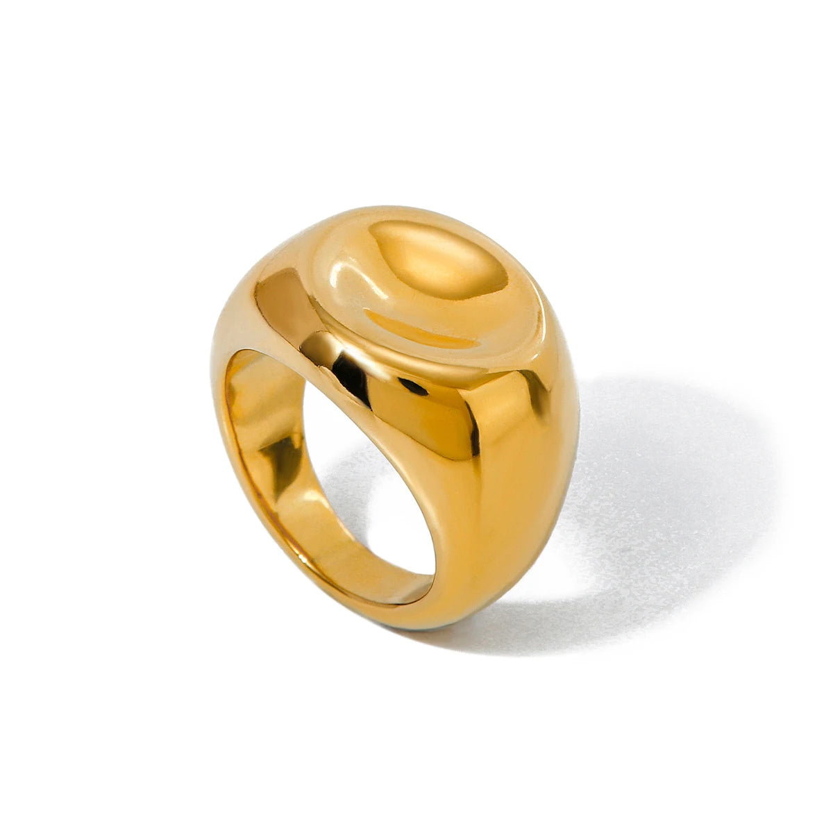 Bagues femme dorées en acier inoxydable – Plaqué or 18K, coquille, perle et zircon, bijoux tendance