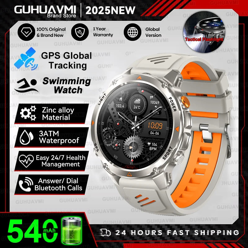 T-Rex 3 Smartwatch – Dualfrequenz-GPS, 3 ATM, Kompass, Höhenmesser, Multisport-Herrenuhr