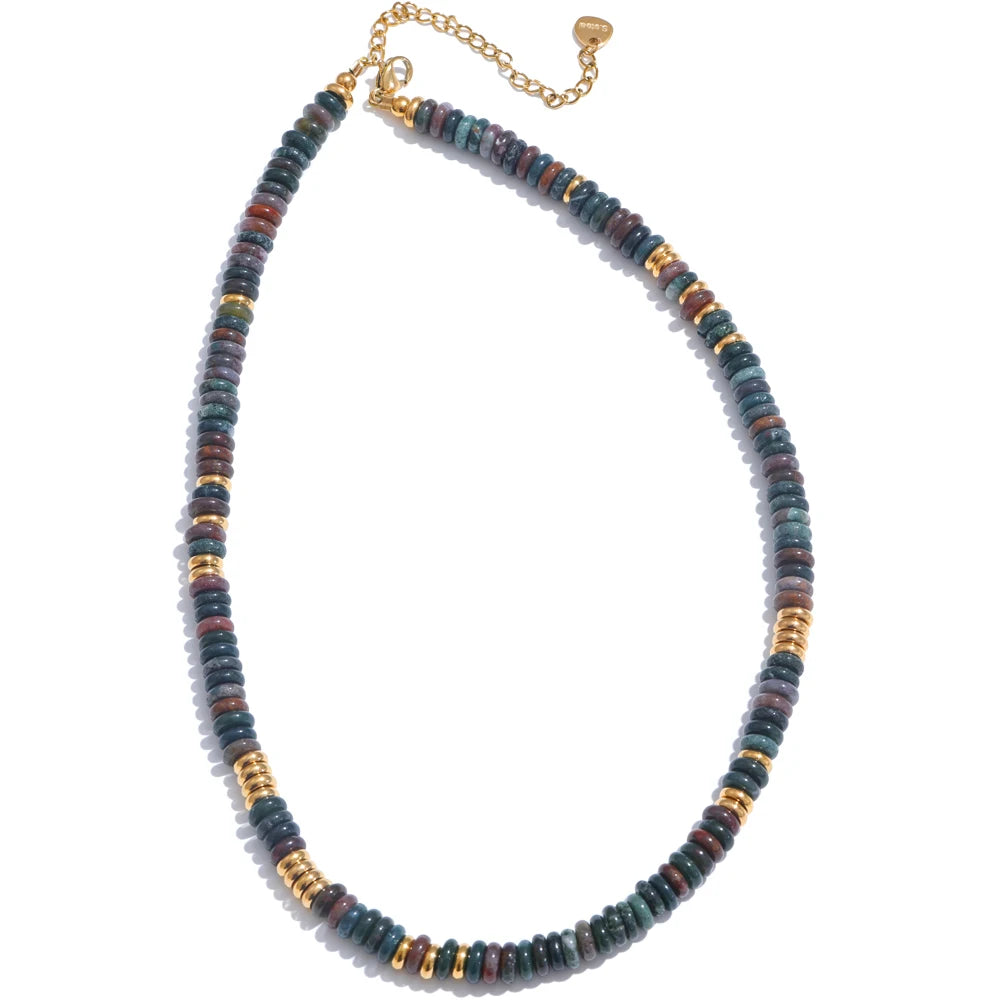 Collier perles colorées – Pierre naturelle