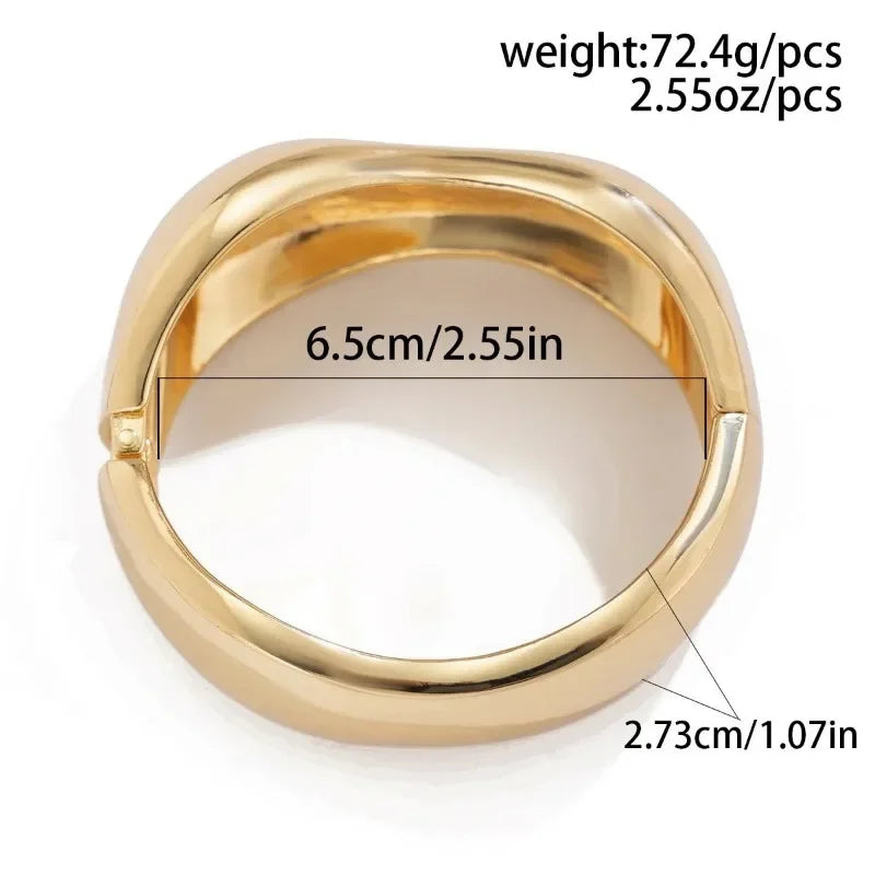 Breites Armreif-Armband – Gold- oder Silbermetall-Finish