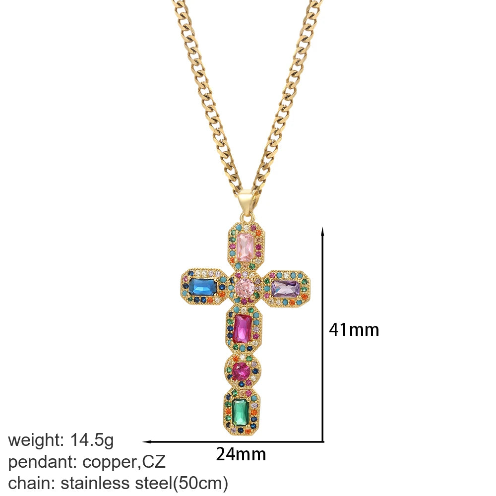 Halskette mit Kreuzanhänger – Spirituelle Eleganz & Trendy