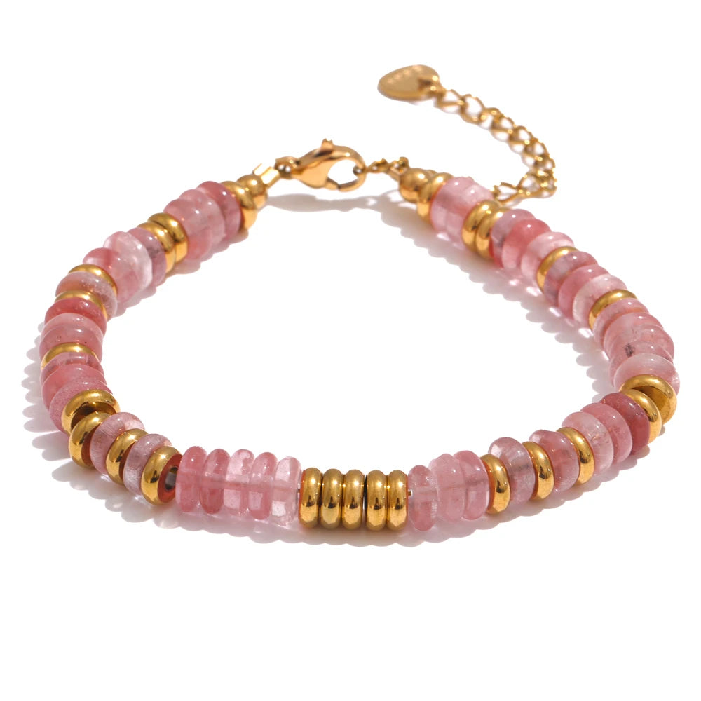 Buntes Perlenarmband – Naturstein & Edelstahl