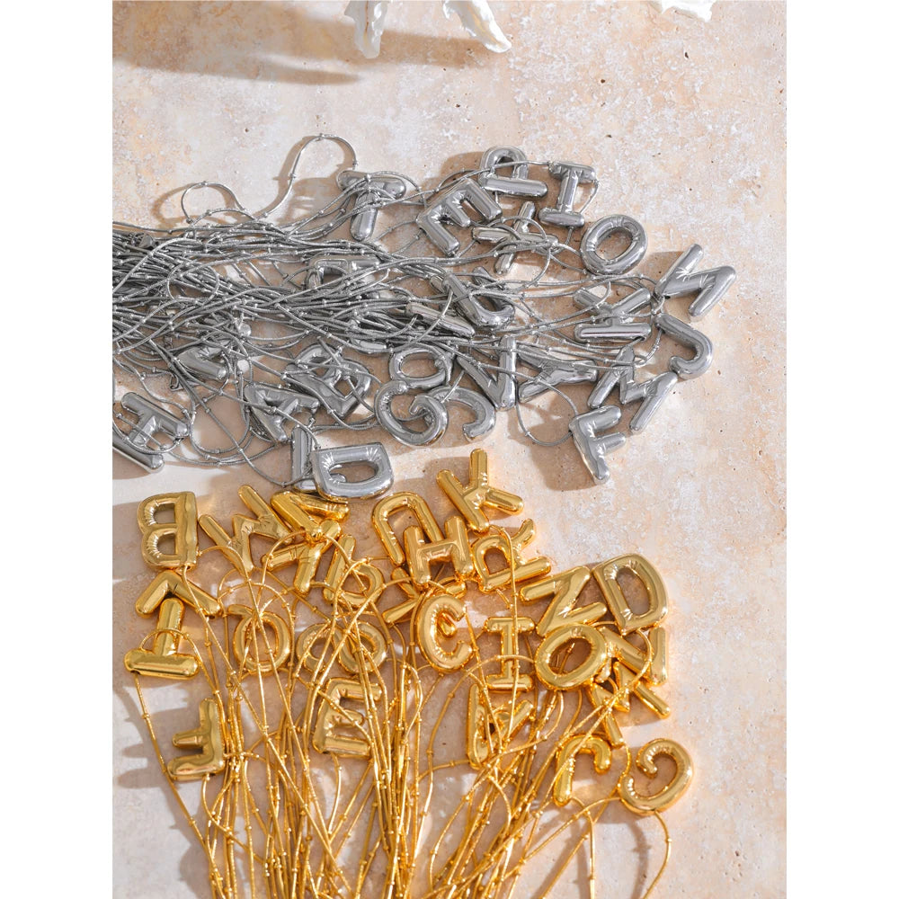 Collier initiale A–Z – Acier inoxydable plaqué or 18K, personnalisable & étanche