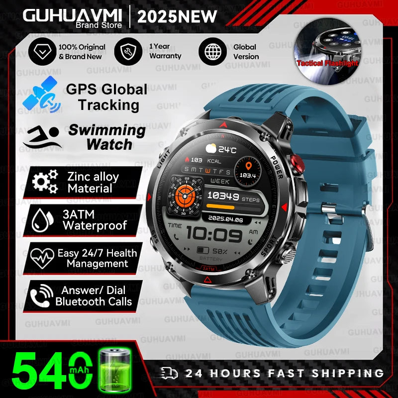 T-Rex 3 Smartwatch – Dualfrequenz-GPS, 3 ATM, Kompass, Höhenmesser, Multisport-Herrenuhr