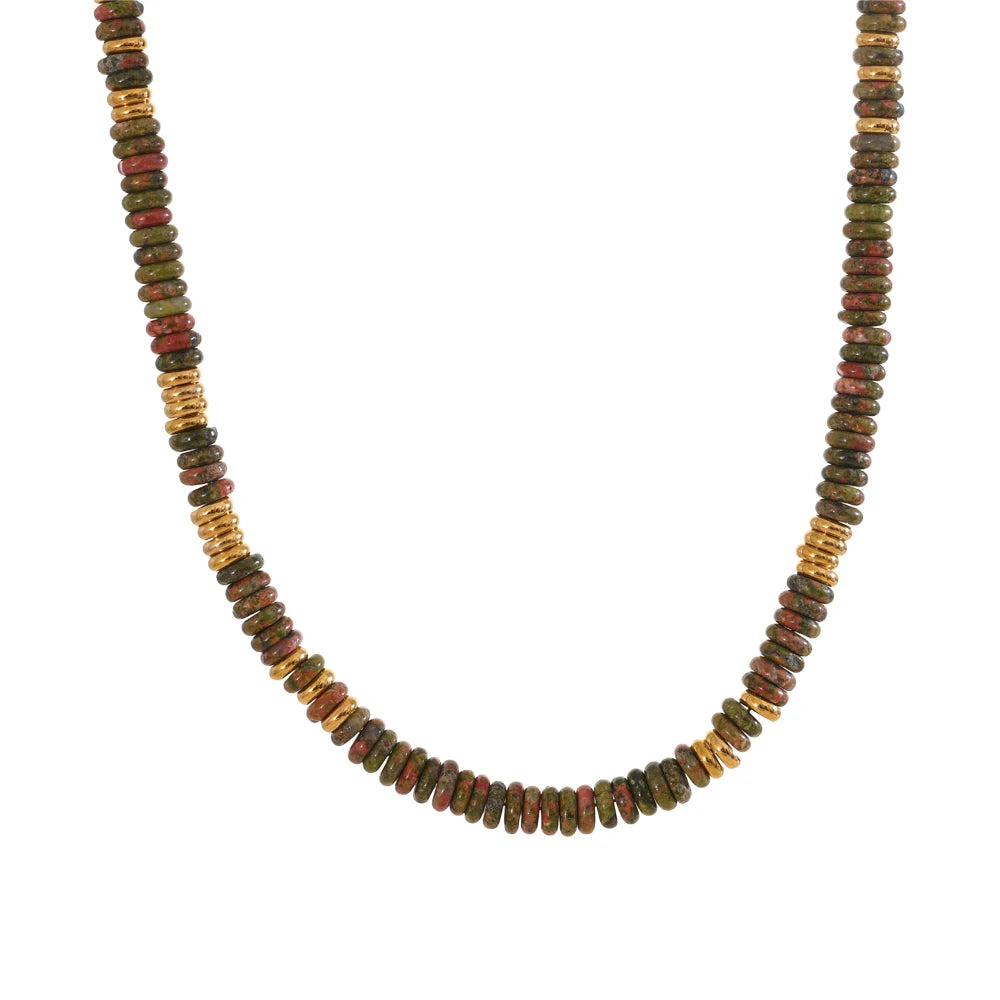 Collier perles colorées – Pierre naturelle