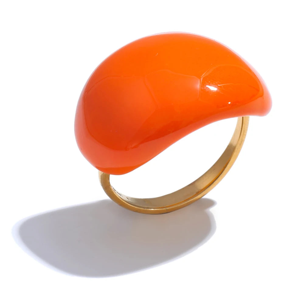 Mehrfarbiger Emaille-Ring - Candy-Effekt, verstellbarer Edelstahl
