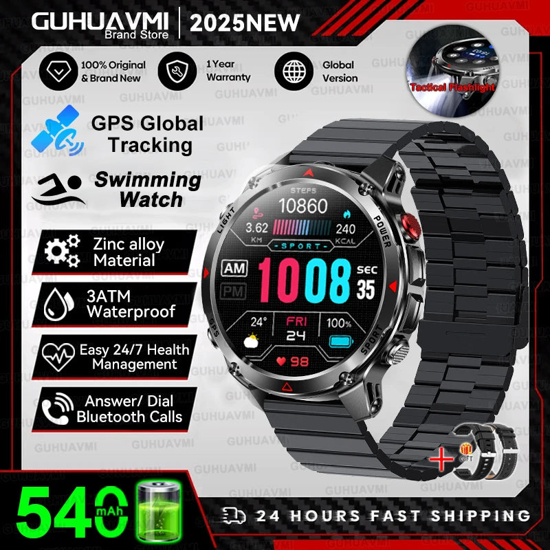 T-Rex 3 Smartwatch – Dualfrequenz-GPS, 3 ATM, Kompass, Höhenmesser, Multisport-Herrenuhr