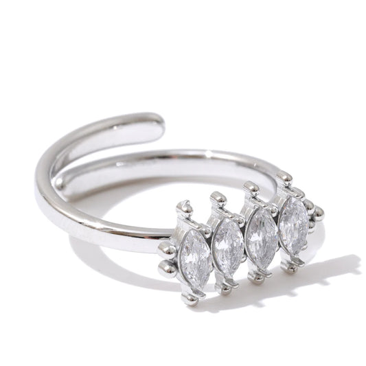 Bague ajustable au zirconium – éclat délicat et design moderne