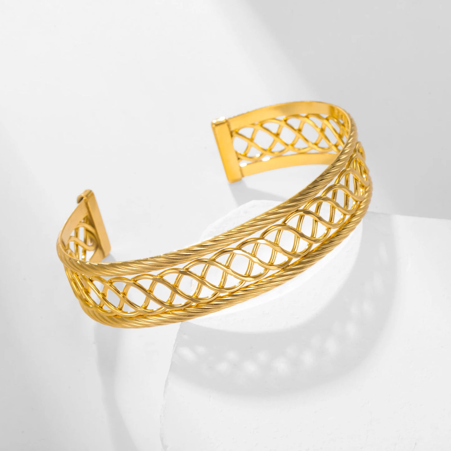 Mehrreihiges Armreif-Armband – Gold- oder Silber-Edelstahl