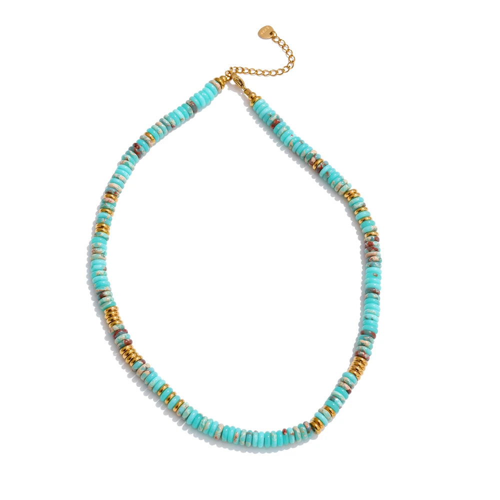 Collier perles colorées – Pierre naturelle