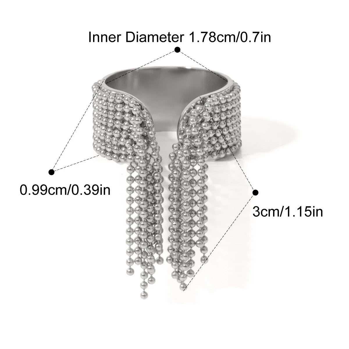 Quastenarmband und Ring – 18 Karat vergoldeter Edelstahl