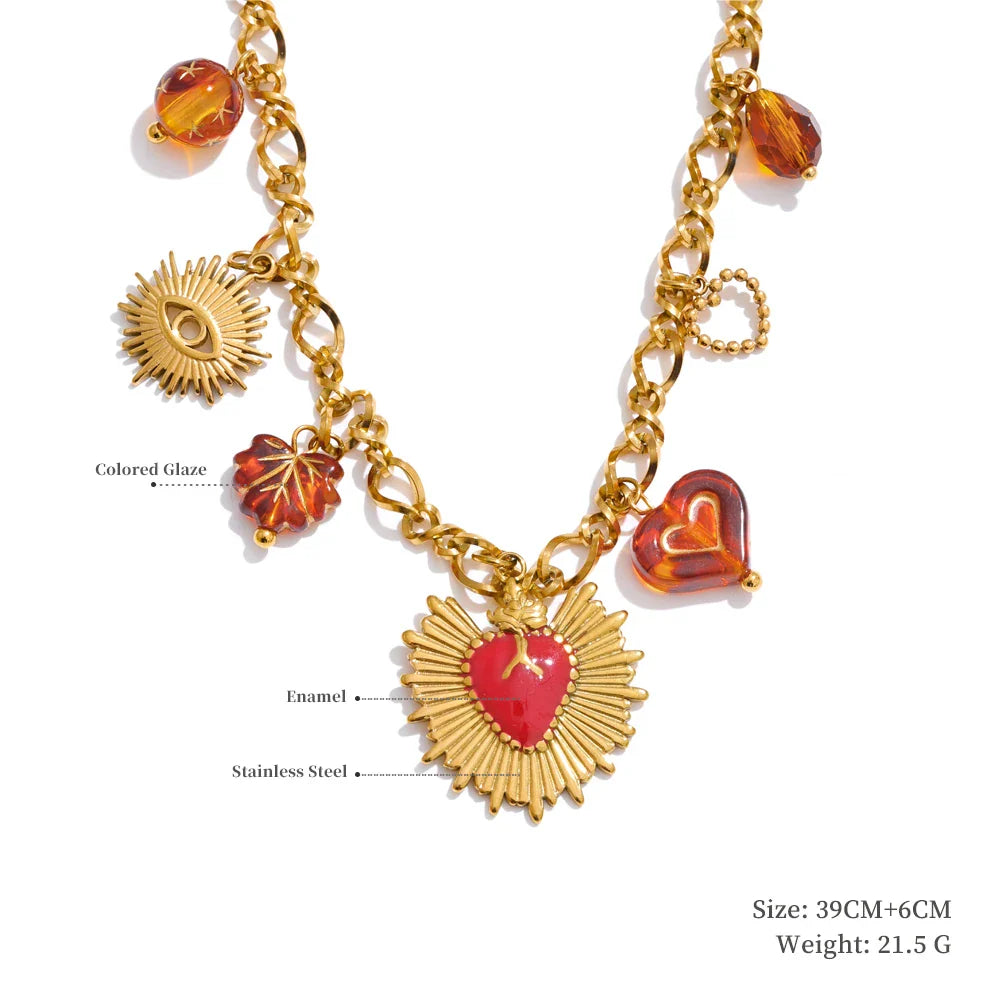 Collier pendentif Sun Ocean – doré lumineux