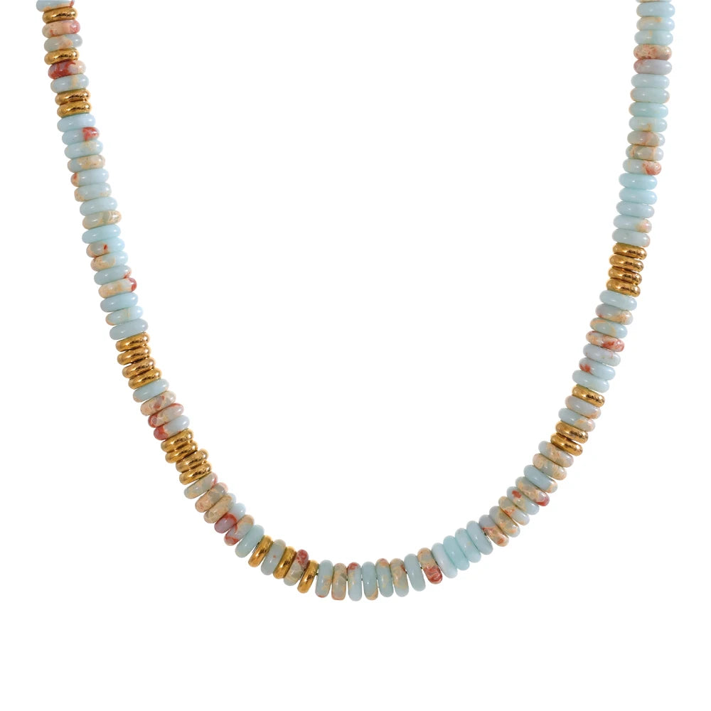 Collier perles colorées – Pierre naturelle