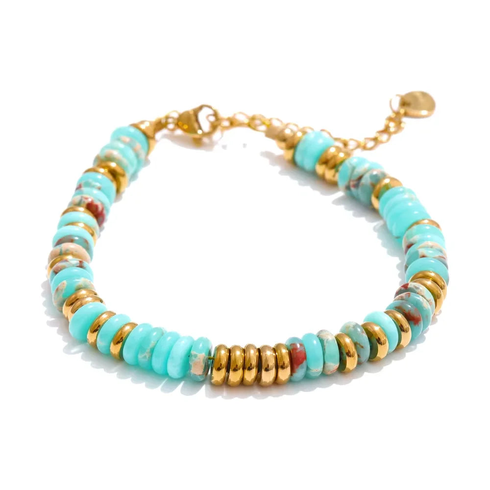 Buntes Perlenarmband – Naturstein & Edelstahl