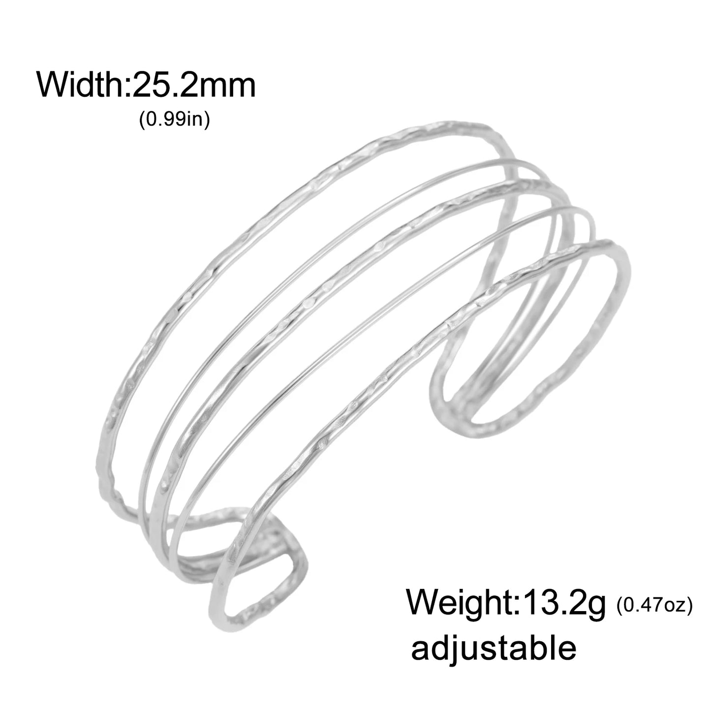 Mehrreihiges Armreif-Armband – Gold- oder Silber-Edelstahl