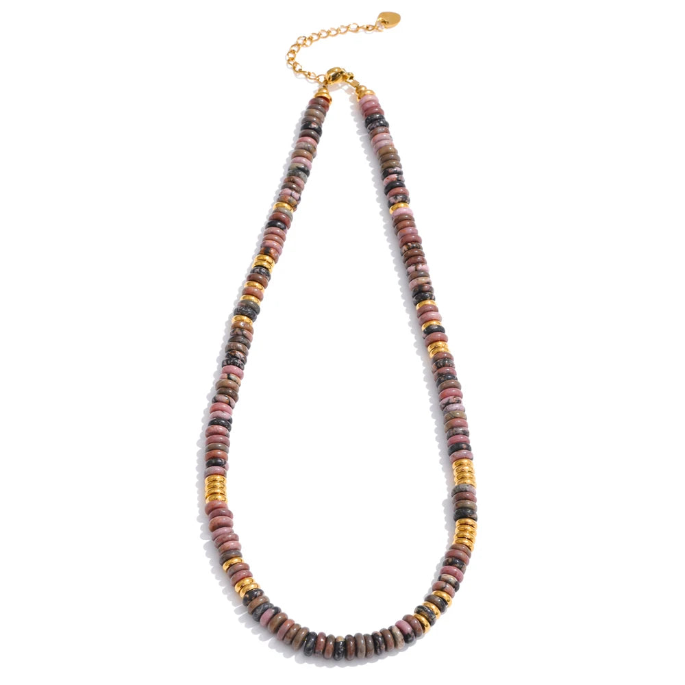 Collier perles colorées – Pierre naturelle