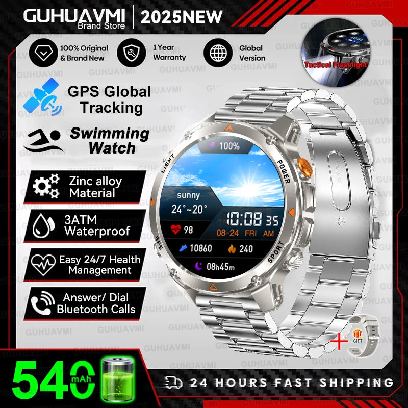 T-Rex 3 Smartwatch – Dualfrequenz-GPS, 3 ATM, Kompass, Höhenmesser, Multisport-Herrenuhr
