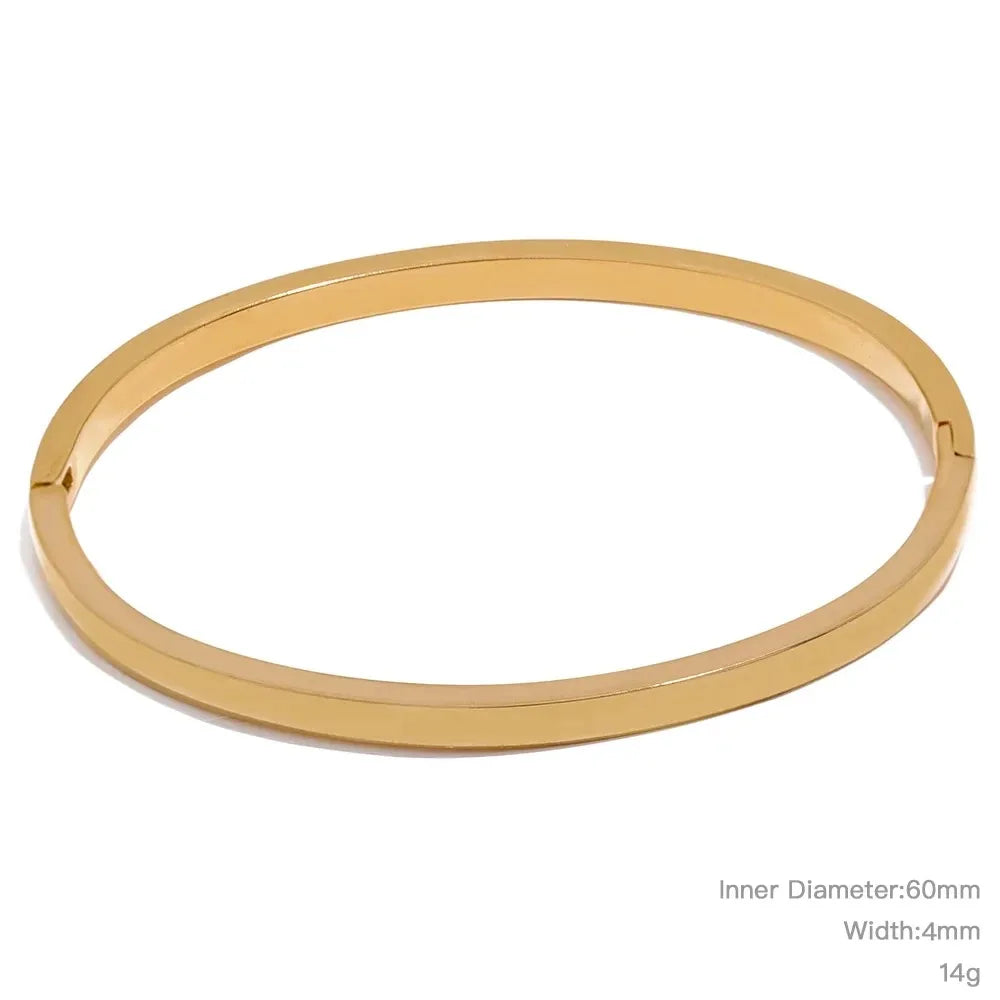 Minimalistisches rundes Armband – 316L Edelstahl, 18 Karat vergoldet, wasserdicht