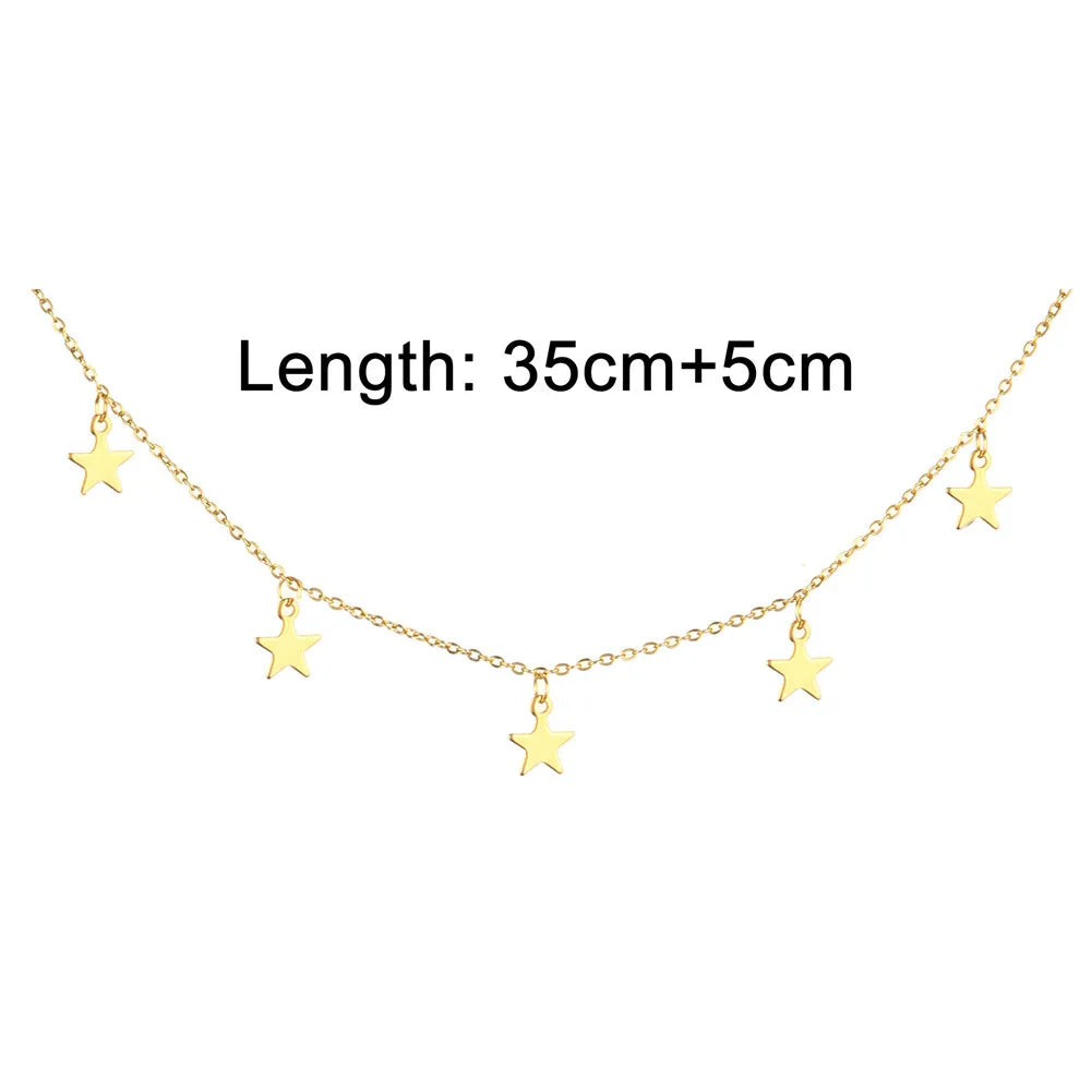 Collier Ras du Cou en Y – Acier Inoxydable Doré & Cristaux