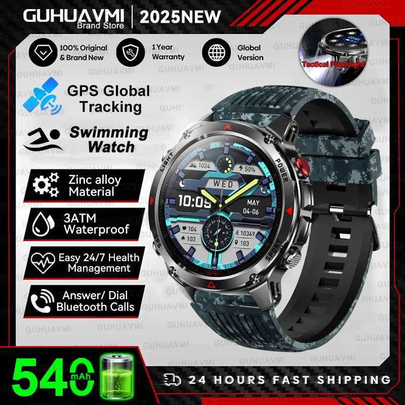 T-Rex 3 Smartwatch – Dualfrequenz-GPS, 3 ATM, Kompass, Höhenmesser, Multisport-Herrenuhr