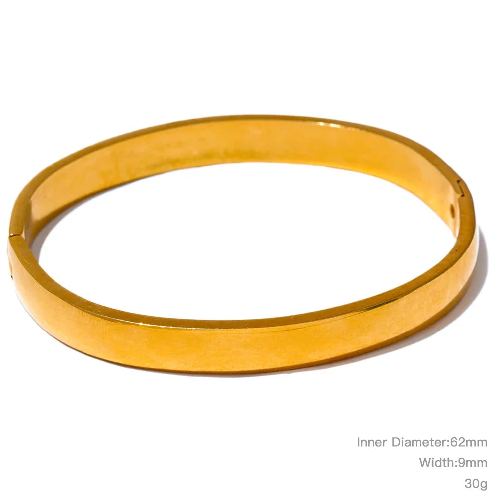 Minimalistisches rundes Armband – 316L Edelstahl, 18 Karat vergoldet, wasserdicht