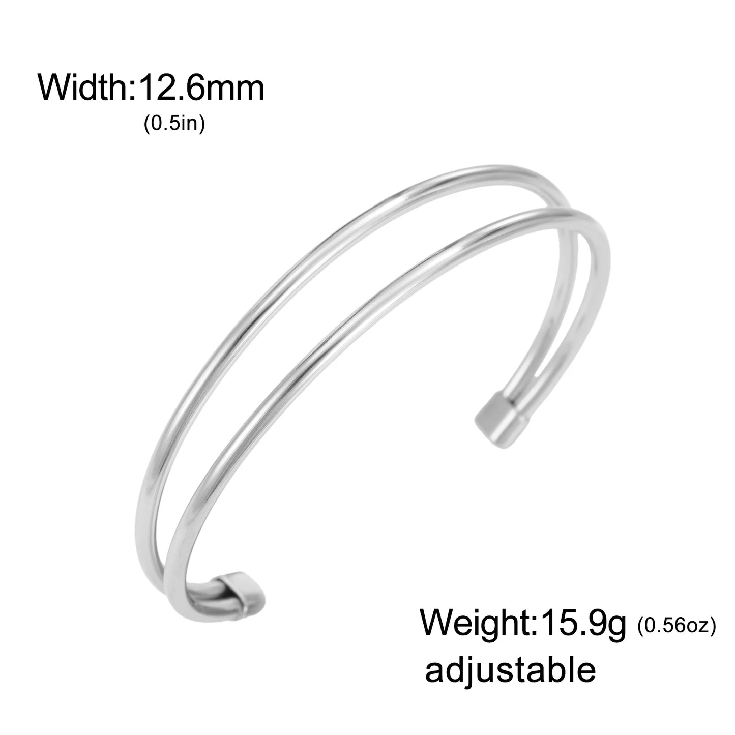 Mehrreihiges Armreif-Armband – Gold- oder Silber-Edelstahl