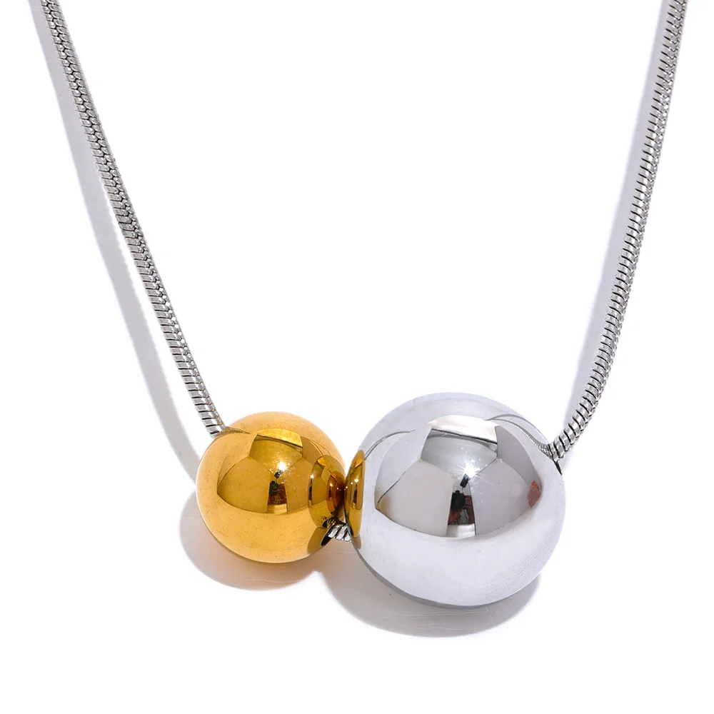 Runde Perlenkette – Vergoldeter Edelstahl, schlichtes Design & wasserdicht