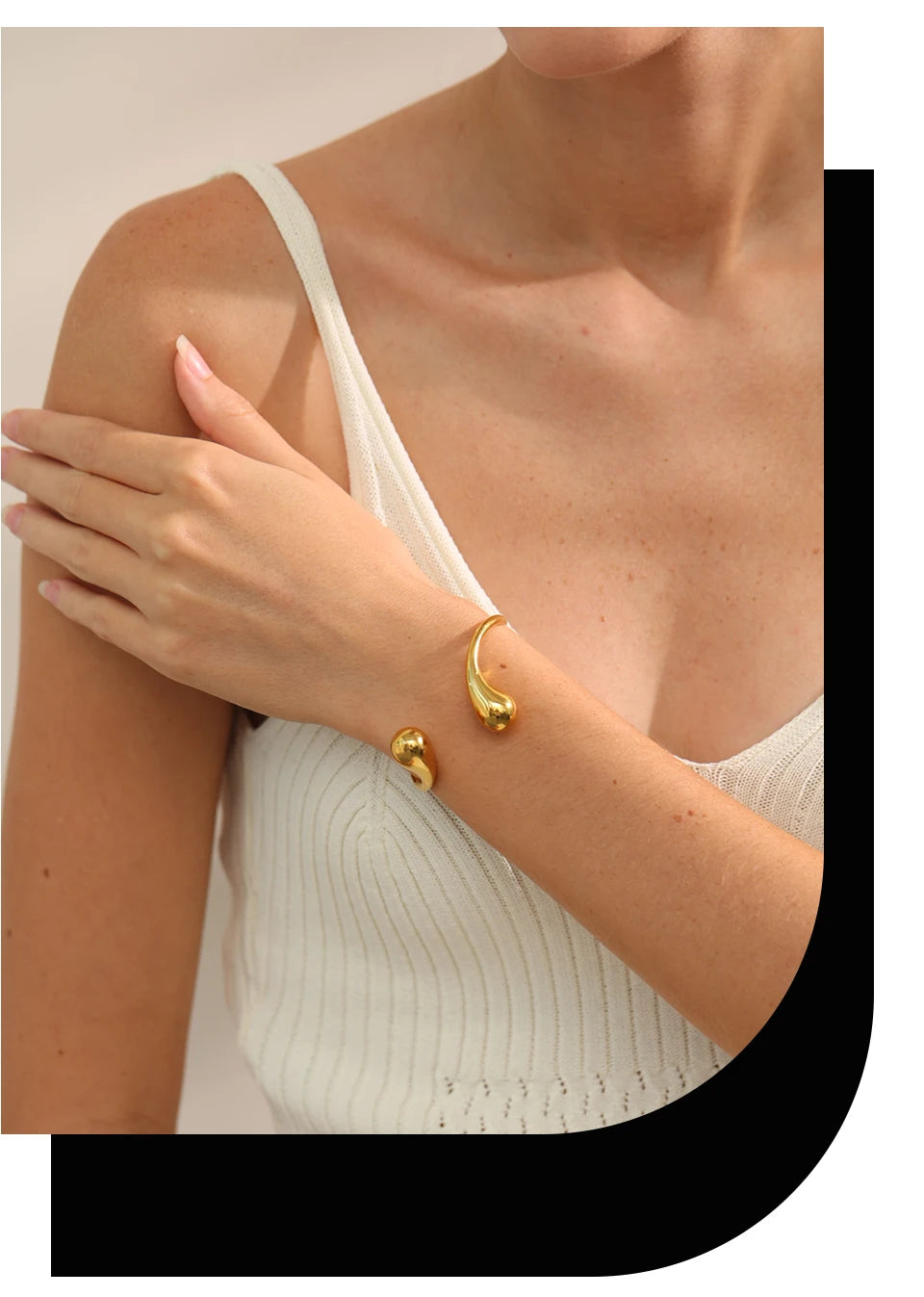 Gedrehtes Manschettenarmband – 316L Edelstahl, offenes Design