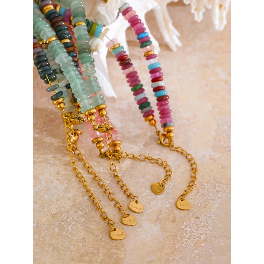 Collier perles colorées – Pierre naturelle