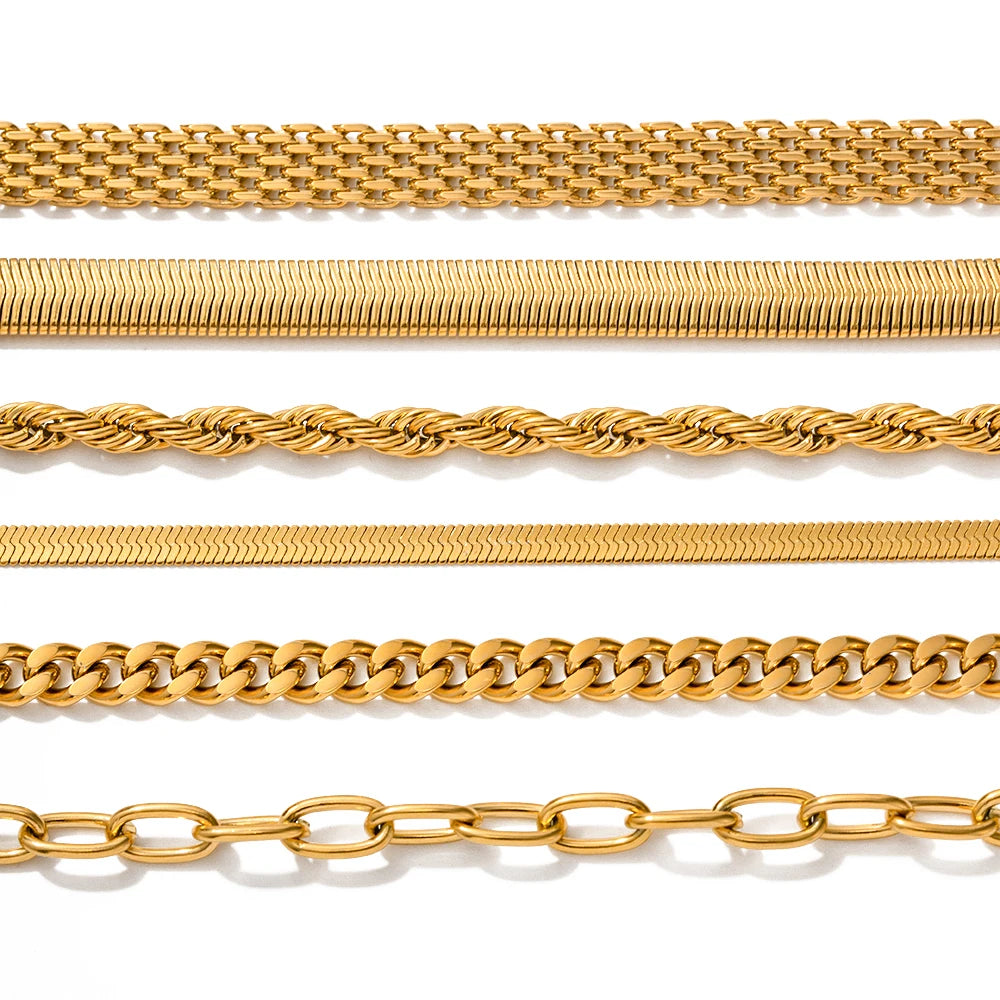 Bracelets femme dorés en acier inoxydable – Multi-chaînes 18K PVD au choix