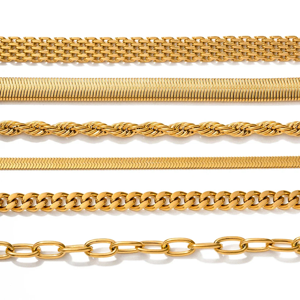 Bracelet maillons dorés acier inoxydable