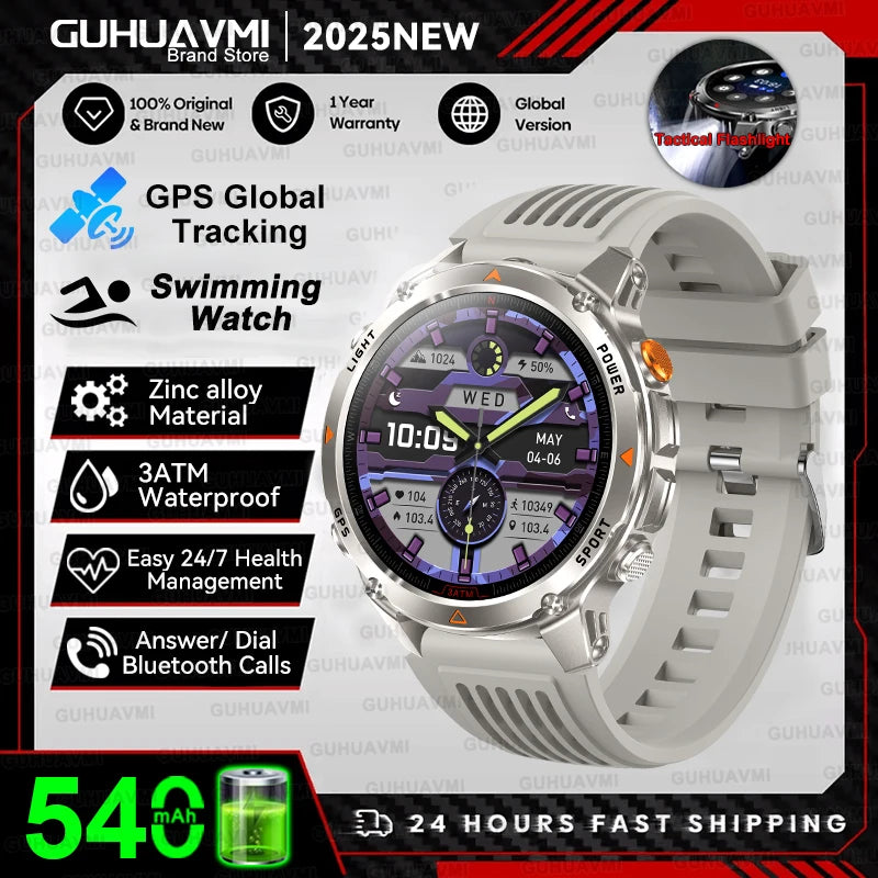 T-Rex 3 Smartwatch – Dualfrequenz-GPS, 3 ATM, Kompass, Höhenmesser, Multisport-Herrenuhr