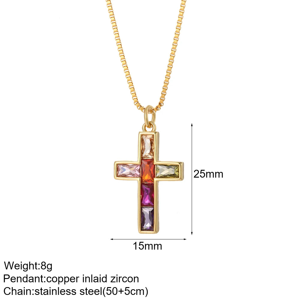 Halskette mit Kreuzanhänger – Spirituelle Eleganz & Trendy