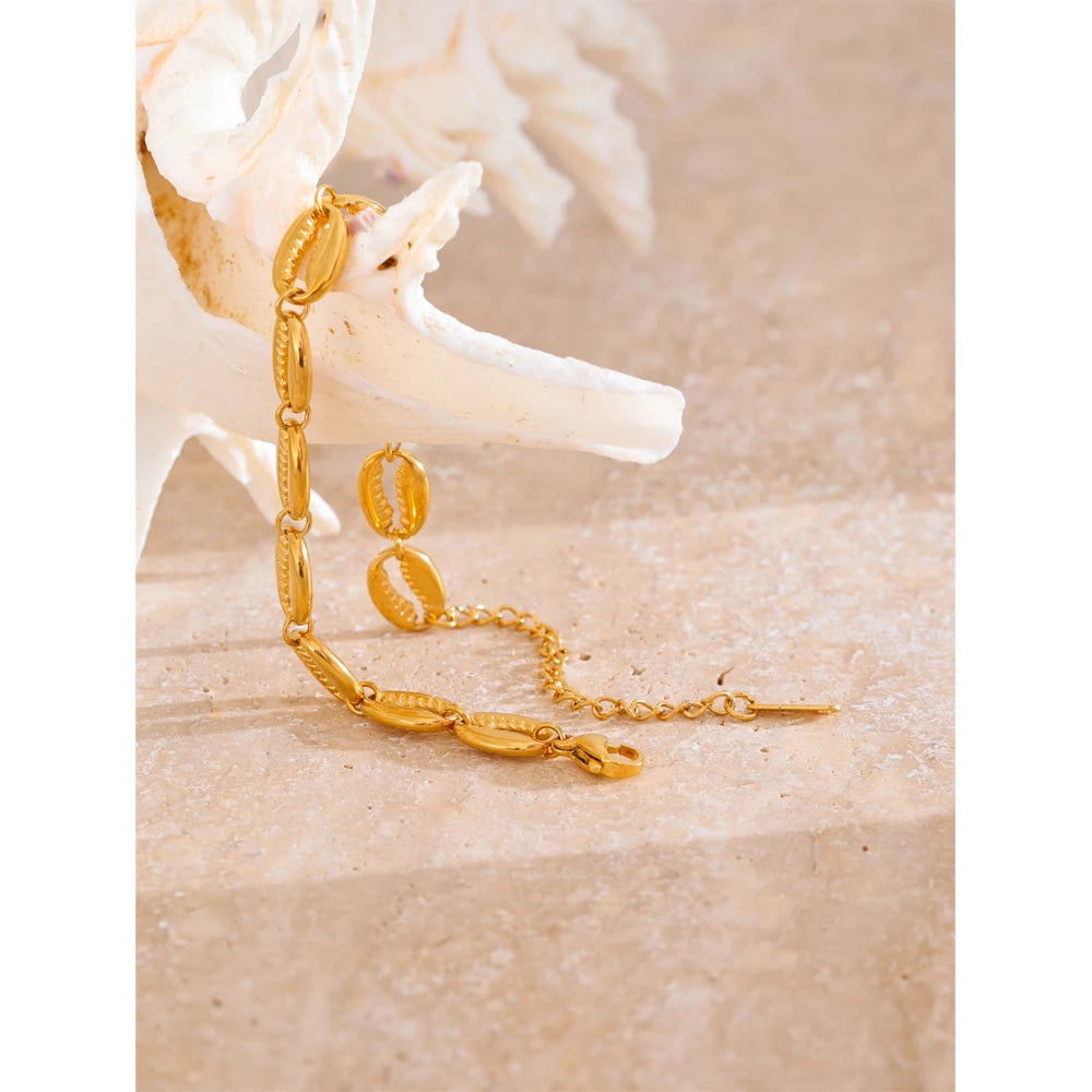 Bracelet Coquillage Doré – Acier Inoxydable Plaqué Or 18K