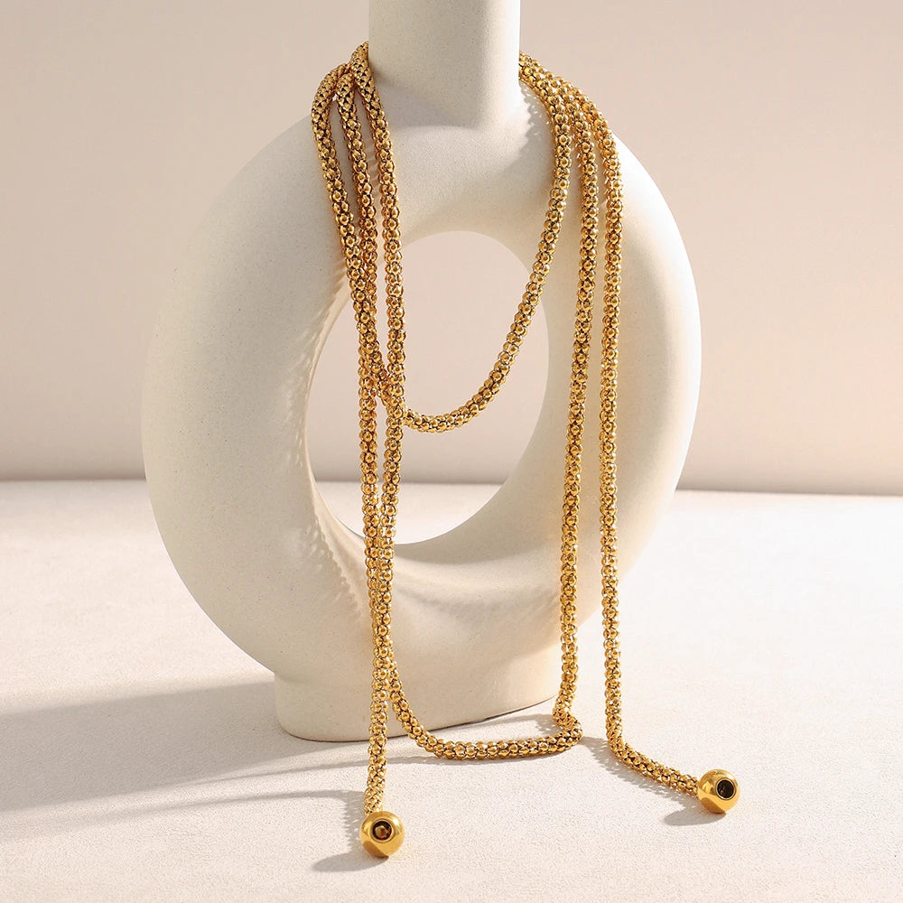 Collier Multicouches Doré – Acier Inoxydable Plaqué Or 18K