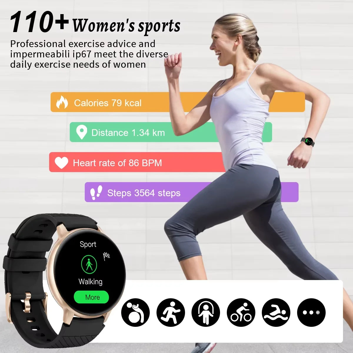 Montre connectée Xiaomi femme & homme – Smartwatch Bluetooth, écran HD 1,39’’, IP68, moniteur santé & sport