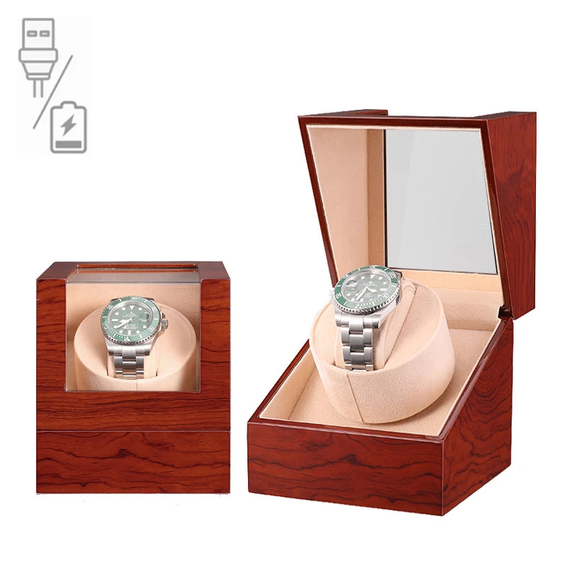 Remontoir automatique de montre luxe – Cadeau Noël & anniversaire, boîte à montre silencieuse Embers