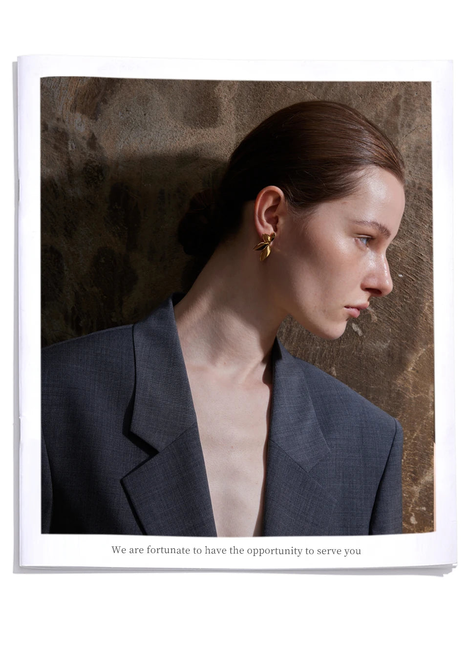 Boucles d’oreilles feuillage – Acier inoxydable doré, design sculpté